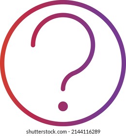 UI question faq icon or illustration vector graphic with outline style, rounded, circle, purple, red. suitable for ui, ux, web, and applications.