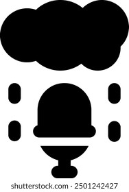Ilustración del icono del Vector de lluvia de UI. Estilo de glifo