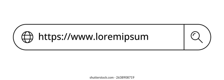 UI search bar with website address.