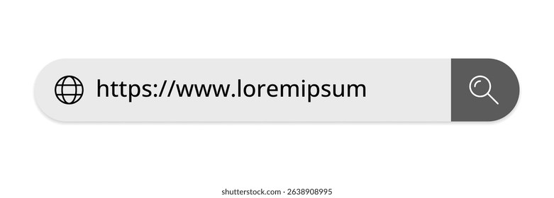 UI search bar with website address.