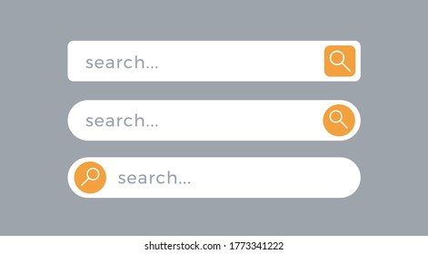 UI search field wire frame prototype, orange design concept template