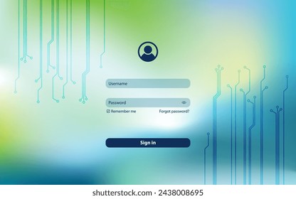 UI Secure sign in window design  Abstract background template. Web design template.