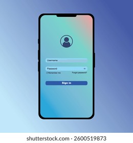 UI Secure sign in window design. Abstract background