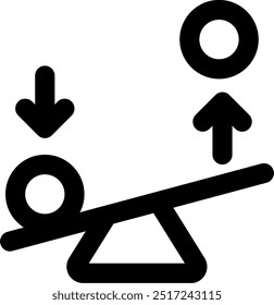 UI seesaw Vector Icon Illustration. Line Style