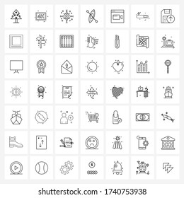UI Set of 49 Basic Line Icons of computer; browser; camera; transport; ship Vector Illustration