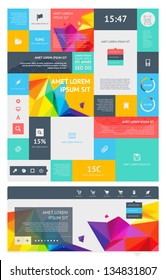 UI Is A Set Of Beautiful Components Featuring The Flat Design Trend EPS10.