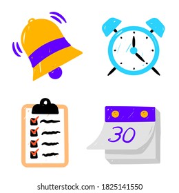 ui set bell notification a...doodle scribble vector