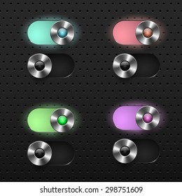 Ui set, brushed metal slider knobes
