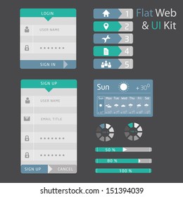 UI set of  flat design 