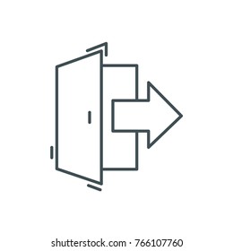 UI settings line icone exit door