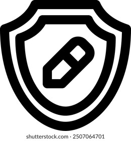 UI shield Vector Icon Illustration. Line Style