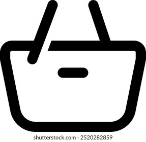 Ilustración del icono del Vector del bolso de compras de UI. Estilo de línea