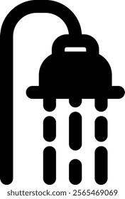 UI Shower Vector Icon Illustration. Glyph Style