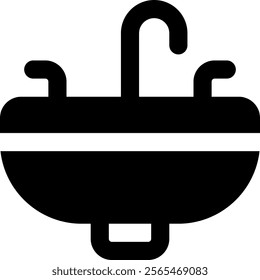 UI Sink Vector Icon Illustration. Glyph Style