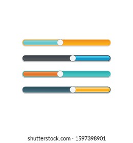 UI slider button set vector image design. Web and ui application slider button icon for modern website 