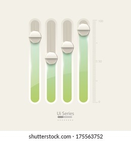 UI slider and user interface controls design.