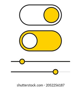 UI sliders bar panel set. Vector. Web and ui application slider button icon