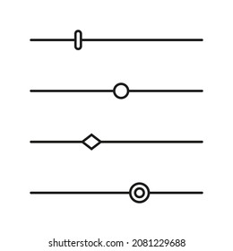 UI sliders bar panel set. Vector. Web and ui application slider button icon. Editable stroke 