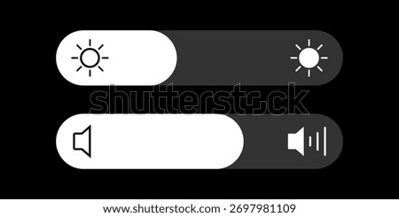 UI sliders bar panel sound and light slider vector