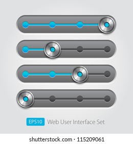 UI sliders set. Set of sliders
