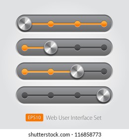 UI sliders set. Set of sliders