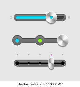 UI sliders set. Vector.