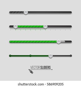 Ui sliders. Web UI elements design. Vector illustration.