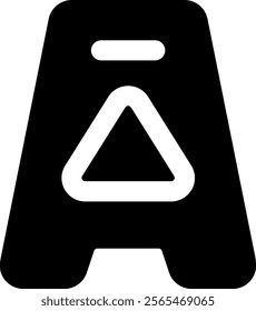 UI Slippery Sign Vector Icon Illustration. Glyph Style