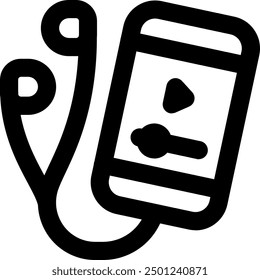 UI smarthphone Vector Icon Illustration. Line Style