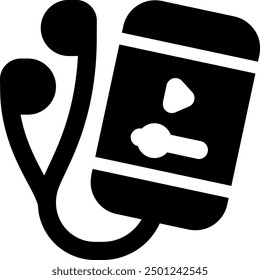 UI smarthphone Vector Icon Illustration. Glyph Style