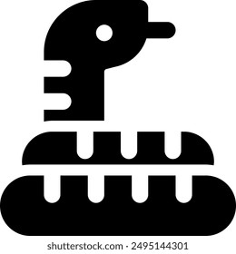 UI snake Vector Icon Illustration. Glyph Style