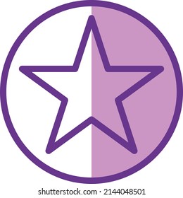 UI star favorite bookmark icon or illustration vector graphic with outline style, rounded, circle, purple. suitable for ui, ux, web, and applications.