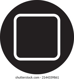 UI stop button icon or illustration vector graphic with outline style, rounded, circle, black, white. music, video, multimedia suitable for ui, ux, web, logo and applications.