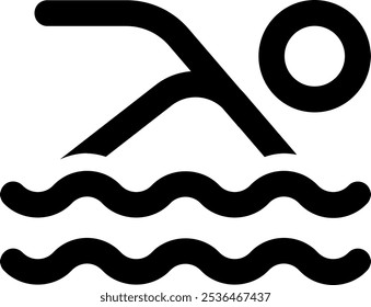 UI swimming Vector Icon Illustration. Line Style
