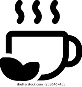 Ilustración del icono del Vector del té de UI. Estilo de línea