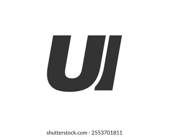 UI Techno Editable Font Logo For Corporate Branding. Bold, Futuristic Design With Unique Typographic Ideas. Minimal Custom Type And Dynamic Letter Variations For Promotion, Printing, And Book Titles