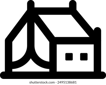 UI tent Vector Icon Illustration. Line Style