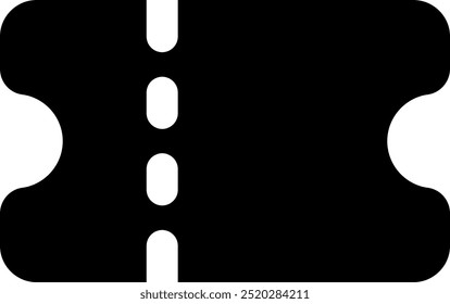 Ilustração do ícone de vetor do tíquete da interface do usuário. Estilo de Glifo