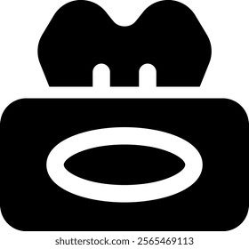 UI Tissue Box Vector Icon Illustration. Glyph Style