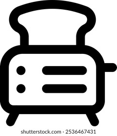 UI-Toaster, Vektorsymbol-Abbildung. Linienstil