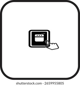 A UI touch gesture icon with a finger tapping a screen. Great for app tutorials, digital interaction, or mobile UX guides.