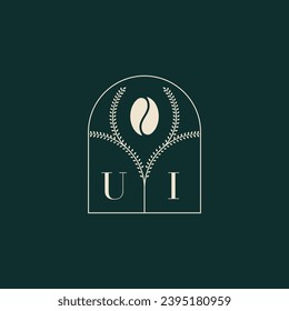 UI Unique and simple logo design combination of letters and coffee bean
