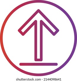 UI upload arrow icon or illustration vector graphic with outline style, rounded, circle, purple, red. suitable for ui, ux, web, and applications.