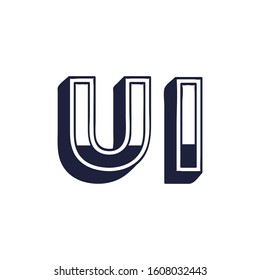 UI, User Interface design concept, abbreviation user interface. Stock vector illustration isolated on white background.