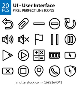 UI user interface line icons pixel perfect