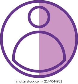 UI user profile avatar icon or illustration vector graphic with outline style, rounded, circle, purple. suitable for ui, ux, web, and applications.