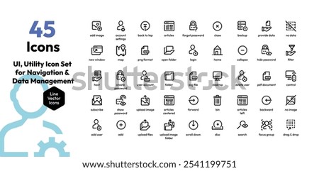 UI, Utility Icon Set for Efficient Navigation + Data Management