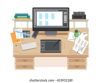 UI and UX app design workspace.