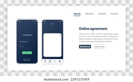 UI and UX application interface design with phone frame