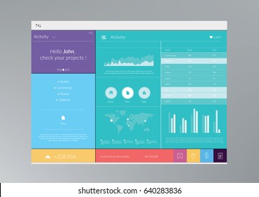 Ui UX Application template. Vector illustration